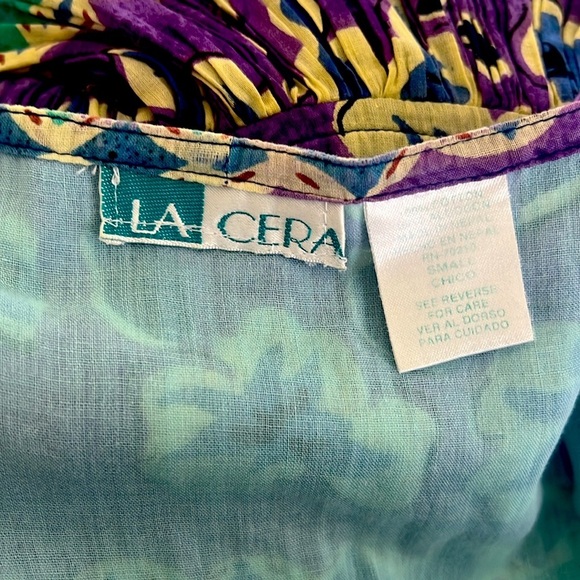 Floral Blue and Purple Midi Dress - Picture 6 of 6